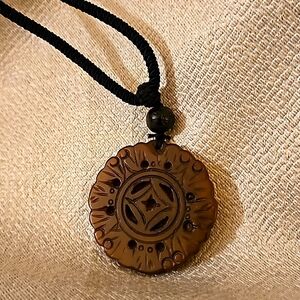 💥LAST DAY💥 Boho 2" Pendant Necklace on Adjustable Length Black Cord